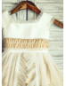Champagne Taffeta Ivory Tulle Tulip Skirt Flower Girl Dress